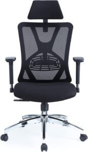 High Back Desk Chair with Adjustable Lumbar Support Headrest